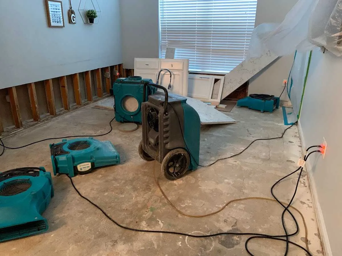 Dehumidifier in flood-cut room for Water Extraction & Removal in Ocoee